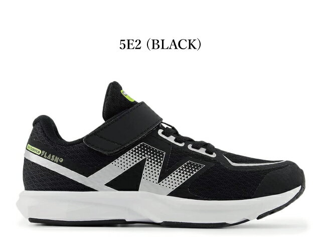 樂天商城 - ニューバランス キッズ スニーカー PFLSJ new balance FLASH v7 ベルトタイプ 5E2 ブラック 子供靴 通学 運動会