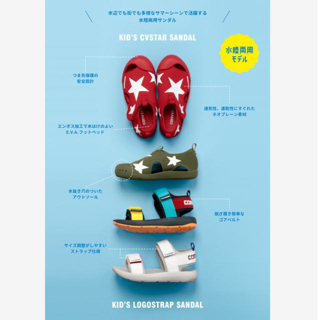 コンバースキッズサンダルCVスターCONVERSEKID'SCVSTARSANDAL水遊び水陸両用