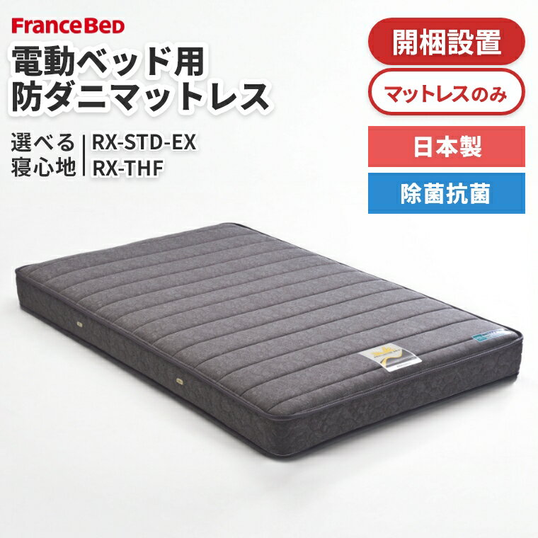 電動ベッド マットレス 低反発 硬め シングル 抗菌 防臭 防ダニ 日本性 フランスベッド ウレタン スプリング シンプル マットレスのみ 蒸れにくい 寝返り 衛生的 両面仕様 へたりにくい ベンチレーター 介護 介助 在宅 RX-STD-EX RX-THF 電動ベッド マットレス
