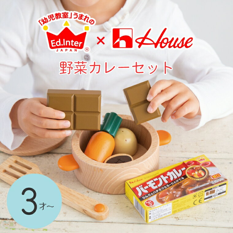 おもちゃ 玩具 おままごと ベビー キッズ 女の子 男の子 プレゼント ラッピング ギフト クリスマス 木製 ごっこ遊び 2歳 3歳 三歳 木のおもちゃ 教育 食育 安全 安心 エドインター ハウス食品 stマーク 野菜 楽しいのサムネイル