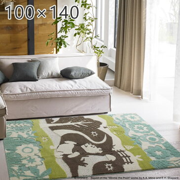 ディズニー ラグ ラグマット 【 プー インザウッドラグ 100×140cm DRP-1051 】 スミノエ ラグ ホットカーペット対応 キャラクター Disney 国産 ラグ