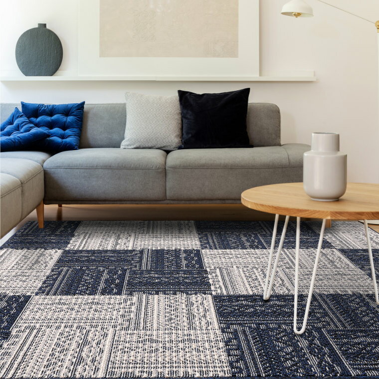 ラグ 洗える 床暖房 オールシーズン カイン 190×240cm プレーベル 日本製 ラグ カーペット ホットカーペット対応 おしゃれ デザイン はっ水 撥水 チェック ブルー ブラウン 青 お掃除ロボット対応