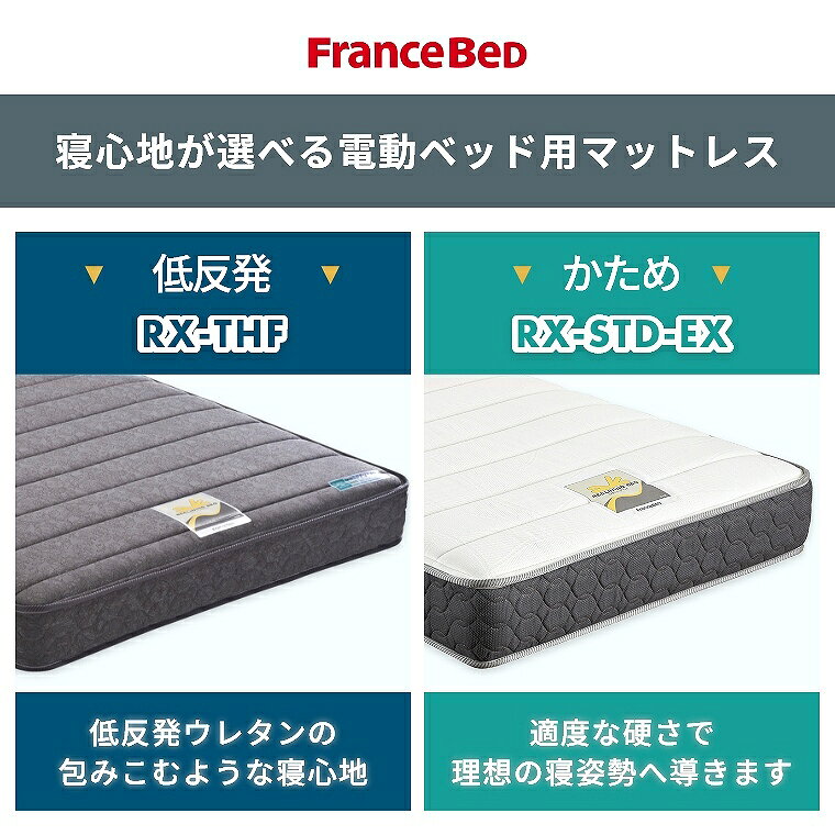 [さらにエントリーでポイント5倍確定]電動ベッド マットレス 低反発 硬め シングル 抗菌 防臭 防ダニ 日本性 フランスベッド ウレタン スプリング シンプル マットレスのみ 蒸れにくい 寝返り 衛生的 両面仕様 へたりにくい ベンチレーター 介護 介助 在宅 RX-STD-EX RX-TH [3]