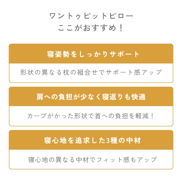 シモンズ 枕 ピロー【シモンズ正規販売店】ワントゥピットピロー 寝返りがしやすい 肩の負担軽減 寝姿勢をサポート 3D形状 3種の中材 パイプ 粒わた マイクロファイバー 寝姿勢サポート 寝返り快適 安眠 快眠 ギフト新生活 SIMMONS [3]