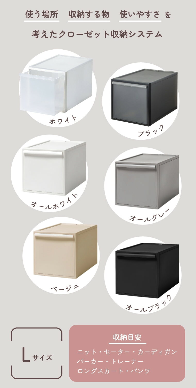 【同色2個セット】ライクイット 収納ボックス Lサイズ クローゼットシステム CS-D3...