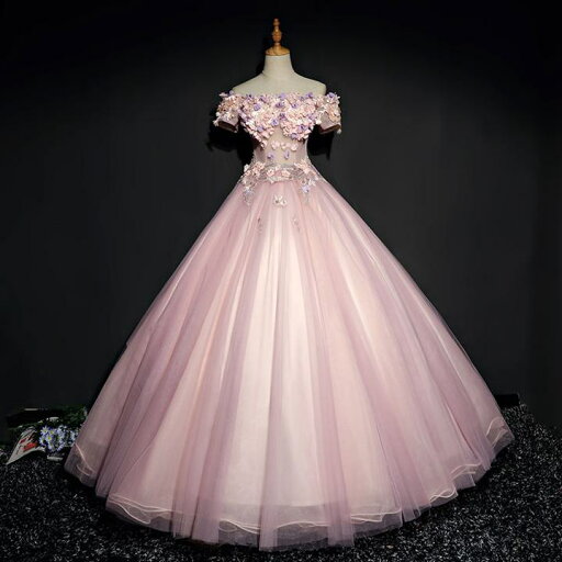 立体的なお花の3Dモチーフが華やかでロマンティック ピンク グレー お色直しドレス【着後レビュー特典】かわいいAラインドレス オフショル 装飾が豪華 編上げ 袖有り チュールが軽やかなボリュームスカート 可憐 華やかに演出 デコルテラインが美しい ロング丈 大人可愛い 立体的なお花の3Dモチーフが華やかでロマンティック ピンク グレー お色直しドレス【着後レビュー特典】かわいいAラインドレス オフショル 装飾が豪華 編上げ 袖有り チュールが軽やかなボリュームスカート 可憐 華やかに演出 デコルテラインが美しい ロング丈 大人可愛い