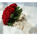 ブーケ 結婚式 バラのウェディングブーケ 薔薇のみ バラだけ 保存が利き、軽くて扱いやすいので、リゾートや海外挙式、ロケフォトなど、何回でも使えるのがうれしいア...