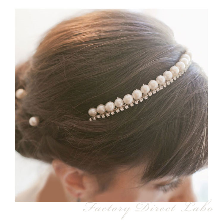 ヘッドドレス 髪留め 髪飾り パール 結婚式 ヘアアクセサリー 前撮り お色直し 送料無料（但し沖縄除く）