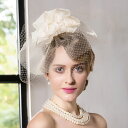 ヘッドドレス 髪留め 髪飾り チュール付き 大きな花 結婚式 ヘアアクセサリー 前撮り お色直し 送料無料(但し沖縄除く)