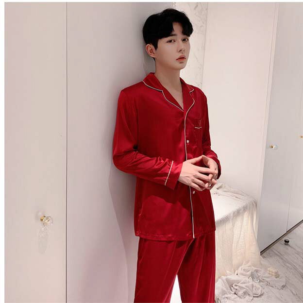 とろみ感たっぷり セクシー サテン 合成 シルク パジャマ メンズ ペアパジャマ 父の日 母の日 春夏 部屋着 プレゼント ギフト 結婚祝い ワンピース