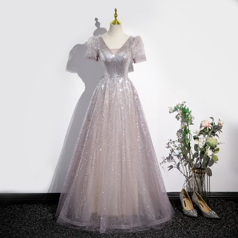 カラードレス ロングドレス パーティードレス シルバー スパンコール パール ウェディングドレス ウエディングドレス 結婚式 二次会 花嫁 前撮り 演奏会 発表会 カクテルドレス 披露宴 ブライダル フォーマルドレス 成人式 卒業式 コンサート イブニングドレス【cd-0822】