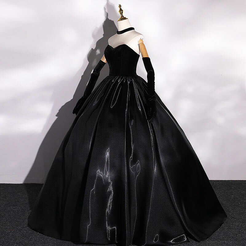 カラードレス パーティードレス 衣装【着後レビュー特典】 ブラックドレス 黒 ハートカット Aライン 二次会ドレス イブニングドレス ステージドレス カクテルドレス イベント コンサート衣装 おしゃれ カジュアル 衣装 公演 ステージ衣装 演奏会 コンサート【cd2099】 factory-direct-labo-10004880 ファクトリーダイレクト・ラボ サンプル画像3