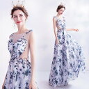カラードレス 前撮りドレス【着後レビュー特典】今っぽい美しさ モノトーン 花プリント 白黒 Aライン フレア シアー セクシー 透け感 シースルー 背中見せ ノースリーブ プリント チュール インポート ワンピース ウェディング ドレス XS S XL XXL XXXL 披露宴 刺繍(4)