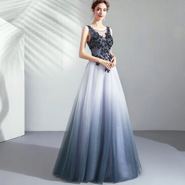 カラードレス 華やか レースロングドレス パーティードレス・シフォン 海外ウエディング 発表会 サイズXS〜XXXL 大きいサイズ 小さいサイズ