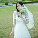 ウェディングドレス 袖あり【着後レビュー特典】 可愛くて上品な パフスリーブ ワンピース ミモレ丈 リボン ウェディングドレス ホワイト カジュアル ブライダル...