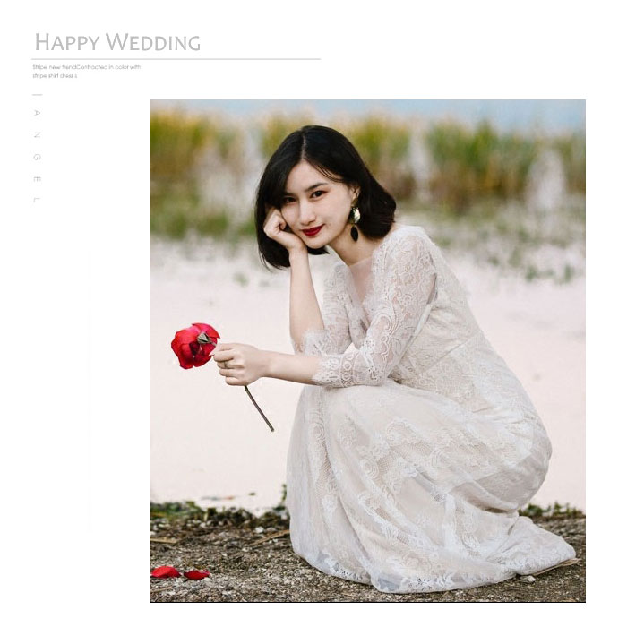 ウェディングドレス【着後レビュー特典】総レース Aラインドレス スレンダーライン 深Vネック 海外ウェディング ロング ホワイト インポート ブライダル パーティ 花嫁衣装 結婚式 二次会 前撮り 後撮り ドレス ワンピース ウエディングドレス【wd-a-qin-046】