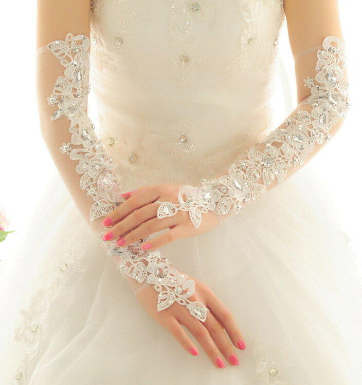レース ストーン ロング フィンガーレスグローブ ウエディンググローブ ウエディング フォトウエディング 結婚式 披露宴 二次会