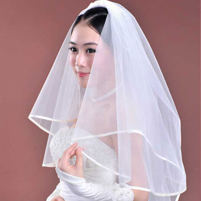 上品なサテンリボン 大人気 ウェディングベール...の紹介画像2