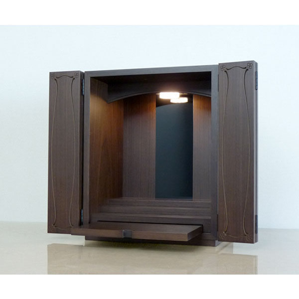 ◆【アウトレット】　ベガ　ウォールナット [ミニ仏壇] [コンパクト] [仏壇 モダン] [家具調仏壇] [小型仏壇] [モダン仏壇] [仏壇 ミニ] [リビング仏壇] [インテリア仏壇] [デザイン仏壇] [日本製 国産] [おしゃれ] [お洒落] [送料無料]