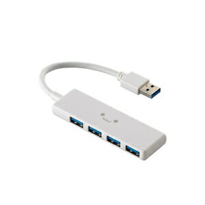 Rakuten - エレコム U3H-H040WF USB ハブ USB3.2 Gen1 (USB-A ×4) バスパワー コンパクト 【 USBポート 搭載 Windows 11 10 Mac PC MacBook Surface 等対応 】 ケーブル長10cm しろちゃん U3H-H040WF 【代引・後払い決済不可商品】