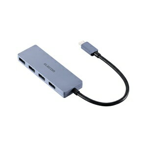 Rakuten - エレコム U3HC-H040NV Type-C ハブ USB3.2 Gen1 USB-A ×4 バスパワー 薄型 【 USB-C ポート搭載 MacBook mac Surface Windows iPhone iPad 等対応 】 ケーブル長15cm ネイビー U3HC-H040NV 【代引・後払い決済不可商品】