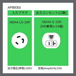 ハイパーファクトリーのシュナイダーエレクトリック（APC） AP8930J Rack PDU 2G Switched ZeroU 20A 100V (24) 5-20R 【代引・後払い決済不可商品】｜アングル2