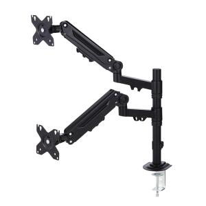 Rakuten - エレコム DPA-DSP01BK モニターアーム デュアル 2画面 メカニカルスプリング式 【 ~40インチ 耐荷重1~12kg VESA規格75×75/100×100 対応 】 クランプ＆グロメット式 ブラック 【代引・後払い決済不可商品】