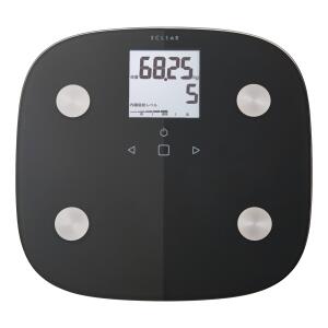 Rakuten - エレコム HCS-FS010BK 体重計 体組成計 【 内臓脂肪レベル / BMI / 体脂肪率 / 骨格筋率 / 骨量 / 基礎代謝 / など 8項目測定 】 乗るだけ自動認識 ヘルスメーター ECLEAR ブラック 【代引・後払い決済不可商品】