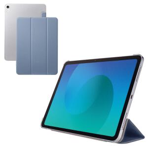 Rakuten - エレコム TB-A25MWVBG iPad Air ケース 11インチ ( M3 / M2 ) 10.9インチ 第5世代 第4世代 フラップ カバー 2アングル スタンド 軽量 薄型 背面クリア ブルーグレー 【代引・後払い決済不可商品】