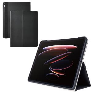 Rakuten - エレコム TB-A25XPLF2BK iPad Air ケース 13インチ ( M3 / M2 ) ベルト付きフラップ カバー Apple Pencil収納 2アングル スタンド 軽量 耐衝撃 ブラック 【代引・後払い決済不可商品】
