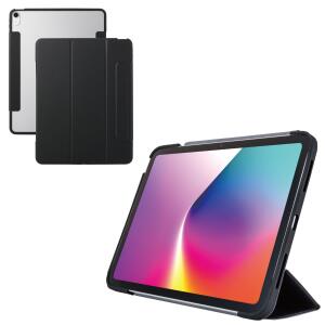Rakuten - エレコム TB-A25XWVFCBK iPad Air ケース 13インチ ( M3 / M2 ) マグネット式フラップ カバー 2アングル スタンド オートスリープ機能 軽量 薄型 背面クリア ブラック 【代引・後払い決済不可商品】