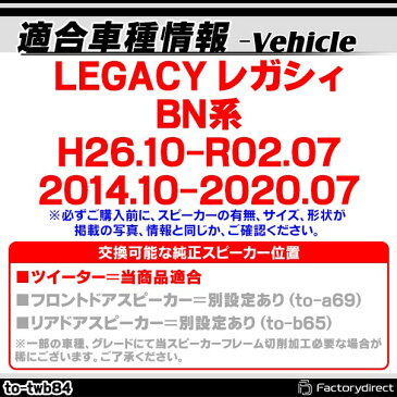 fd-to-twb84 LEGACY レガシィ(BN系 H26.10以降 2014.10以降) スバル ツィーター カプラーONトレードイン(ツィーター 車 カースピーカー スピーカー カーステレオ カーオーディオ オーディオ カスタムパーツ パーツ ツイーター 自動車 )