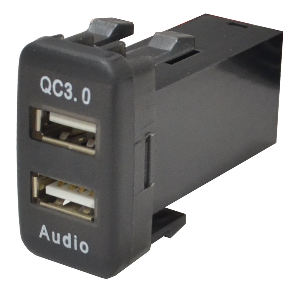 送料無料 usb-to2-h トヨタ車系 (高さ40mm) USB通信入力ポート＆QC3.0 USB急速充電ポート (Type-A USB2.0端子) 空きポート有効活用 (増設 スイッチパネル スイッチホールカバー USB HDMI カバー パーツ パネル カスタム 改造 カー用品 くるま 車用 パーツ)