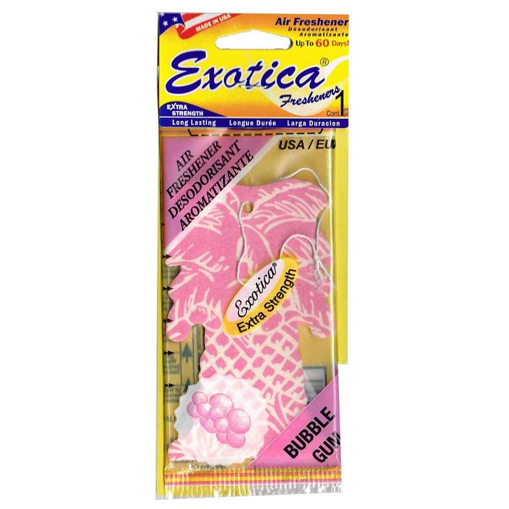 楽天ファクトリーダイレクトJAPAN【期間限定 お試し価格】Exotica Freshener（エキゾチカフレッシュナー） ex-pt1-1102 バブルガム（10422） EXOTICA エキゾチカ ヤシの木型 エアフレッシュナー 芳香剤 吊り下げペーパータイプ（正規輸入品） （甘い 香り フレグランス 芳香剤 車 部屋 アメリカンな香り）