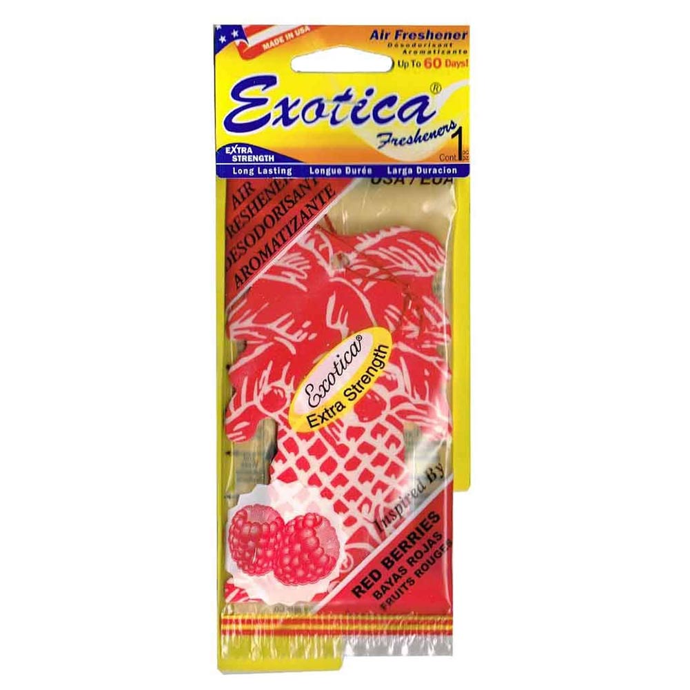 【期間限定 お試し価格】Exotica Freshener(エキゾチカフレッシュナー)ex-pt1-3306 レッドベリー(10426)EXOTICA エキゾチカ ヤシの木型 エアフレッシュナー 芳香剤 吊り下げペーパータイプ(正規輸入品) (ベリー系 車 エアーフレッシュナー 車用芳香剤 フレグランス)