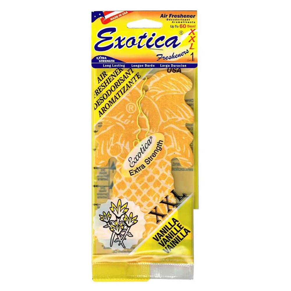 Exotica Freshener(エキゾチカフレッシュナー)ex-pt1-xxl-8805-バニラ(18154)大型 EXOTICA エキゾチカ ヤシの木型 エアフレッシュナー 芳香剤 吊り下げペーパータイプ(正規輸入品)(甘い香り 車 エアーフレッシュナー 車用フレグランス 芳香)