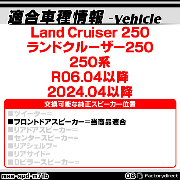 mse-spd-m71b08 (フロントドア専用) Land Cruiser 250 ランドクルーザー250 (250系...