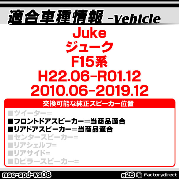 mse-spd-ws08a26 (フロント&リアドア専用) Juke ジューク (F15系 H22.06-R01.12 20...