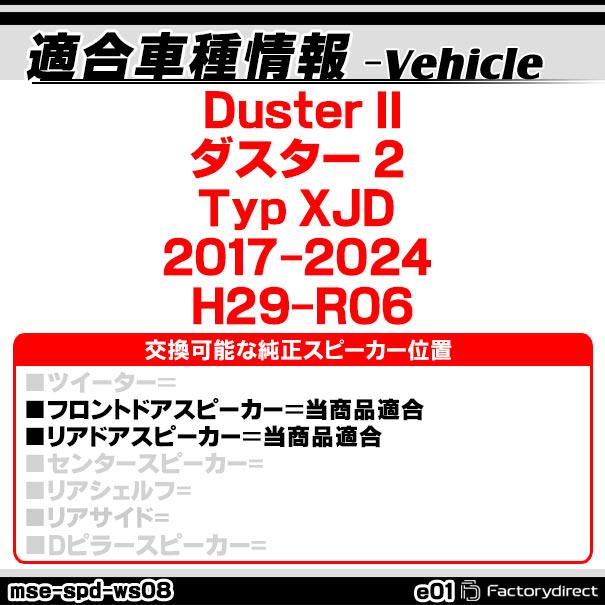 mse-spd-ws08e01 (フロント&リアドア専用) Dacia ダチア Duster II ダスター 2 (Ty...