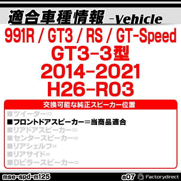 mse-spd-m125a07 (フロントドア専用) Porsche ポルシェ 991R / GT3 / RS / GT-Spee...