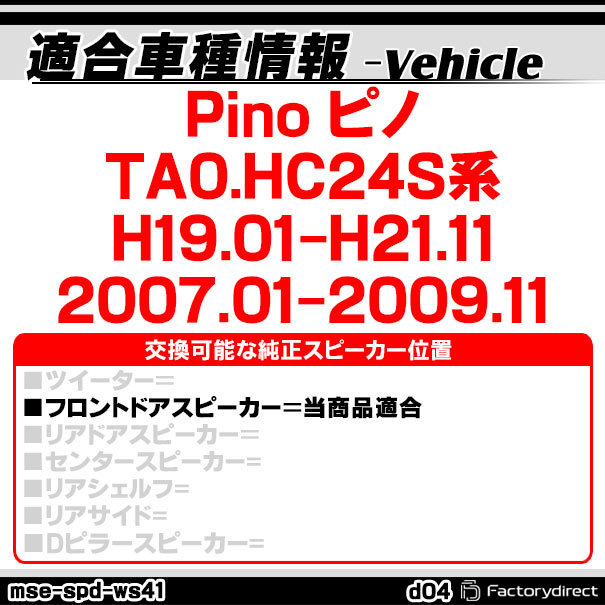 mse-spd-ws43d04 (フロントドア専用) NISSAN 日産 Pino ピノ(TA0.HC24S系 H19.01-H...