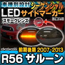 ll-mi-smh-sm02 シーケンシャル & (スモークレンズ) MINI R56 サルーン(前期後期 2007-2013 H19-H26) LEDサイドマーカー LEDウインカー BMW MINI ミニ 流星点灯 ( カスタム パーツ 車 ウィンカー ライト 流れる 外装 車用品 オレンジ ) 2