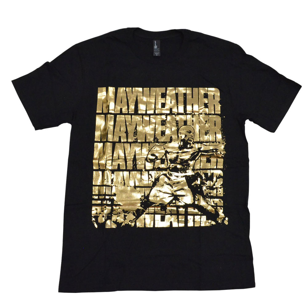 may-ms04-kg メイウェザーSports Boxing GOLD FOIL FIGHT 1 Tシャツ 黒 ブラック MAYWEATHER SPORTS BOXING( フロイド メイウェザー メイウェザー ボクシング tシャツ WBC メンズ WBA グッズ フロイド メイウェザー )