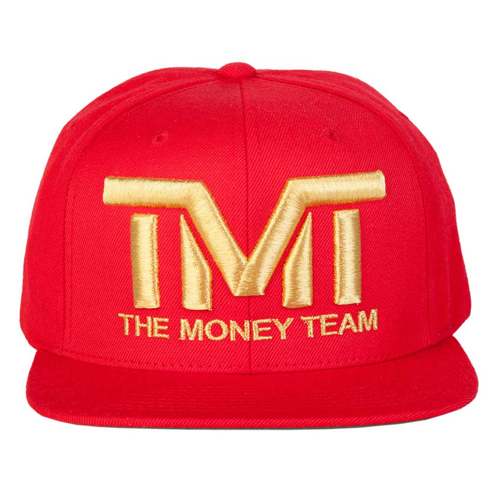 tmt-h006-3rg THE MONEY TEAM ザ マネーチーム COURTSIDE (赤ベース 金ロゴ) 刺繍ロゴ キャップ フロイド メイウェザー ジュニア ボクシング Floyd Mayweather WBA WBC ( TMT 帽子 ストリート メンズ スナップバック ロゴキャップ )