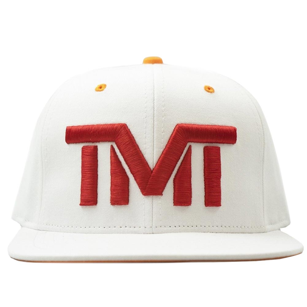 tmt-h93-3tam THE MONEY TEAM ザ・マネーチーム FIELD PASS TEMPA BAY 白ベース&赤ロゴ＆オレンジブリム(フロイド・メイウェザー TMT キャップ 帽子 メンズ メンズキャップ帽子 ブランド かっこいい アメカジ 平つば 男性 スナップバック)