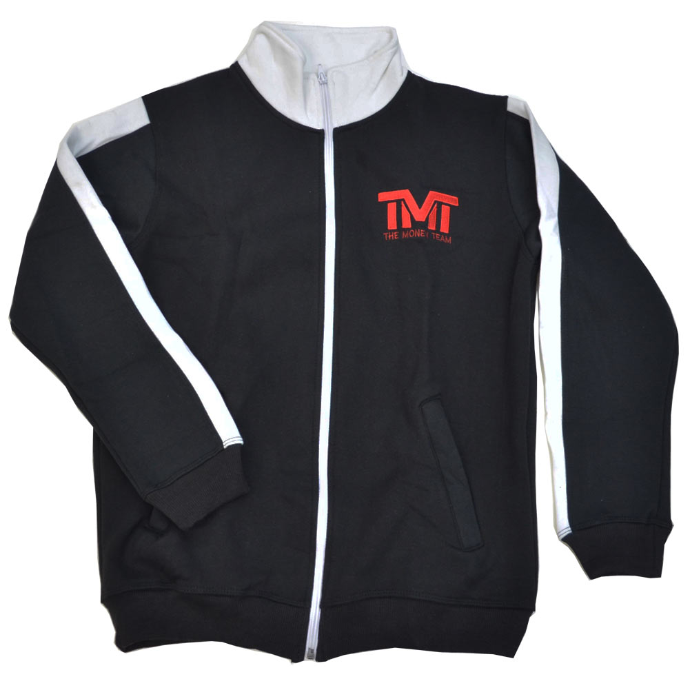 tmt-mj01-2kr THE MONEY TEAM ザ・マネーチーム ジャケットRETRO FUNNEL NECK JACKET 黒ベース×赤ロゴ フロイド・メイウェザー ボクシング メンズ プリント アメリカ TMT WBC WBA ( ジャケット フロイドメイウェザー 上着 羽織り ロゴ )