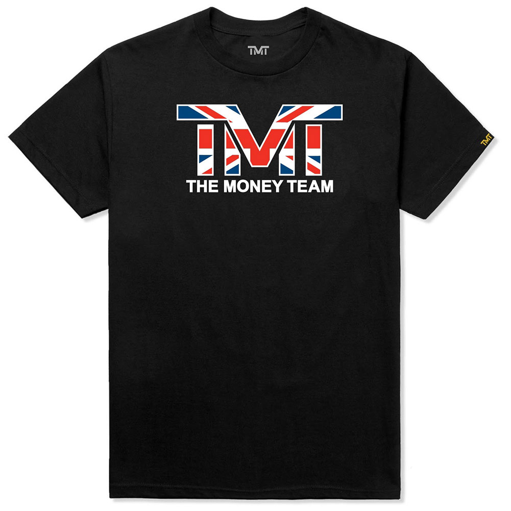 tmt-ms026-2kc ザ マネーチーム TシャツTMT UK 黒ベース×イギリス国旗 フロイド メイウェザー ボクシング 男性 メンズ ブラック プリント 国旗 THE MONEY TEAM TMT WBC WBA( かっこいい グッズ メイ ウェザー メイウェザー )