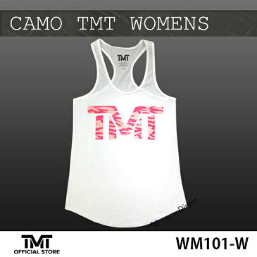 tmt-WM101-W ザ・マネーチーム タンクトップ TMT CAMO TMT WOMENS 白ベース×ピンク フロイド・メイウェザー ボクシング レディース プリント アメリカ 国旗 THE MONEY TEAM TMT WBC WBA(ノースリーブ タンク メイウェザー)