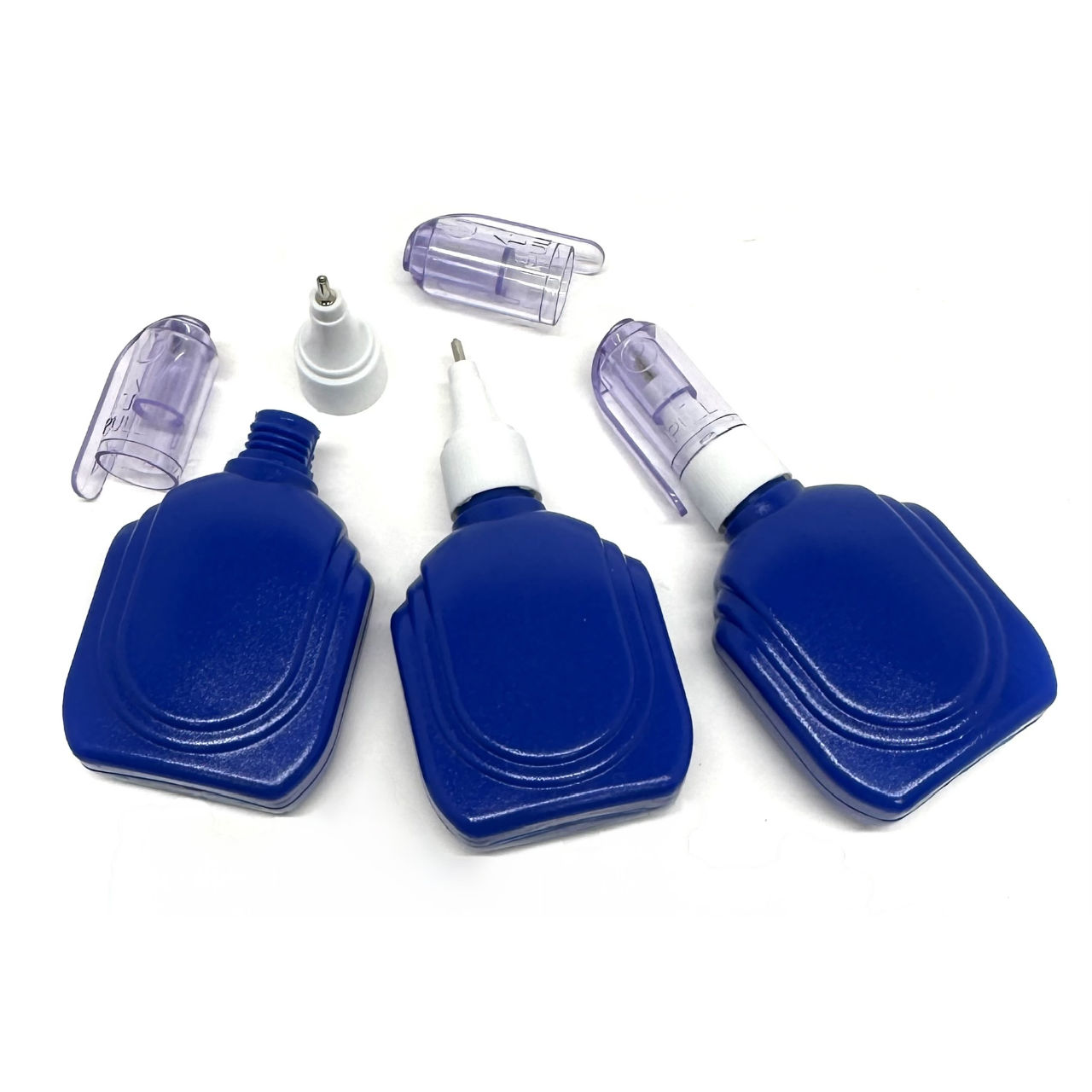  3個セット/22ml Blue bottle Metal tip marker (修正液/修正ペン 空ボトル容器)