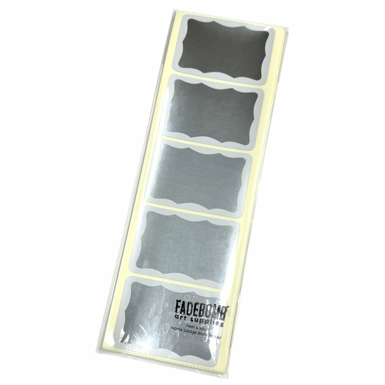 【単色100枚セット】FADEBOMB-Metallic-Border Name Badge Label ラベル シール 100枚セット/名札ラベル宛名シール【メール便OK】 2